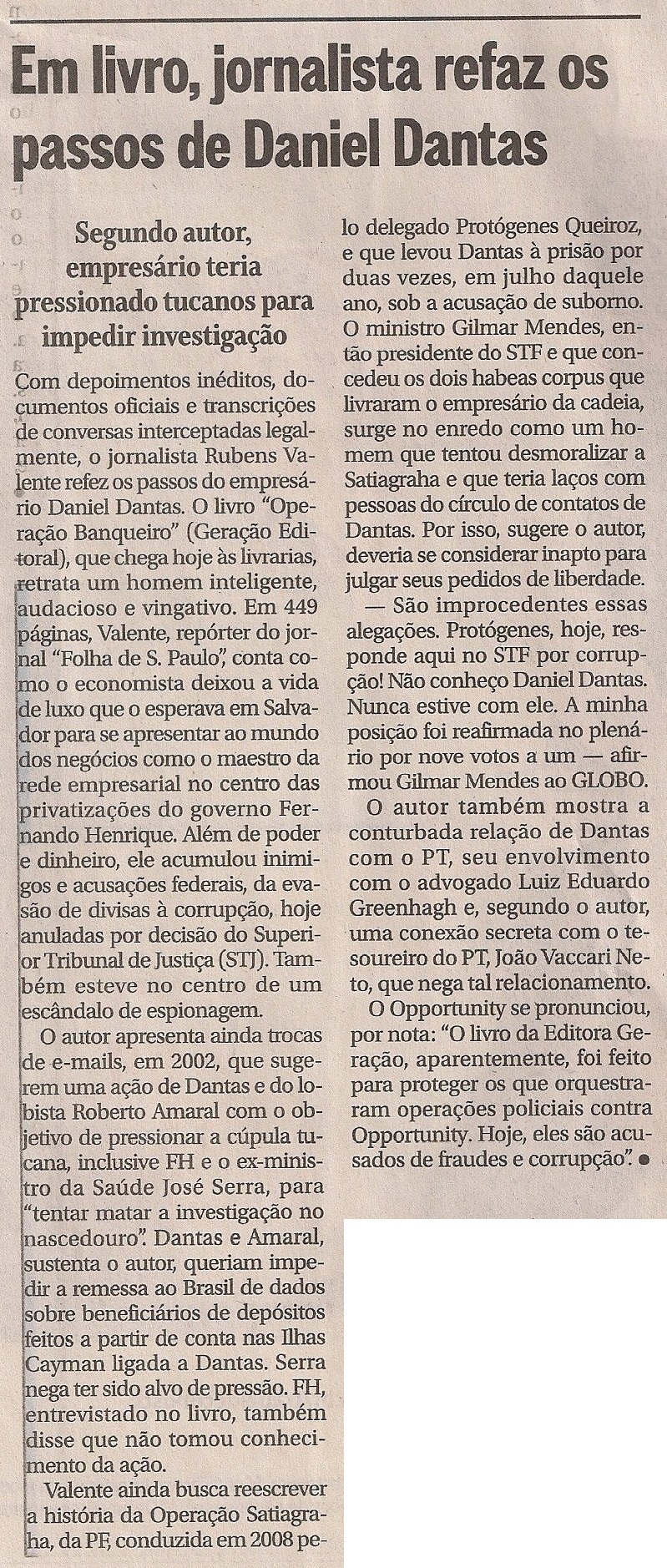 O Globo - 10 de janeiro